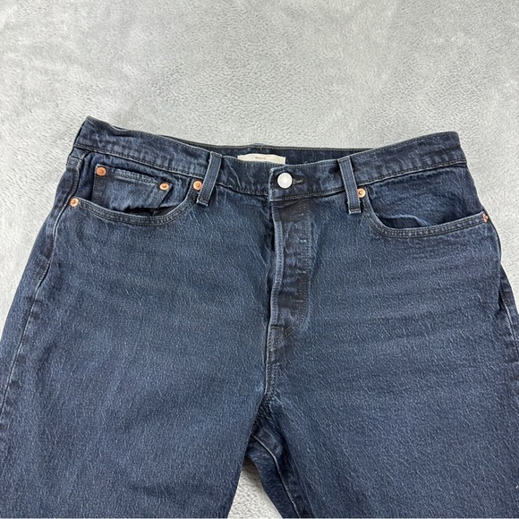 Levi's Big E Wedgie Straight Women's Jeans 35x26 Black Denim - Picture 7 of 12